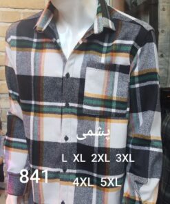 پیراهن تولیدی مردانه پشمی پنبه گرم بالا کد 841