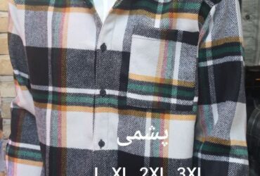 پیراهن تولیدی مردانه پشمی پنبه گرم بالا کد 841