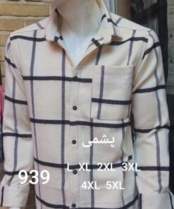 پیراهن تولیدی مردانه پشمی پنبه گرم بالا کد 939