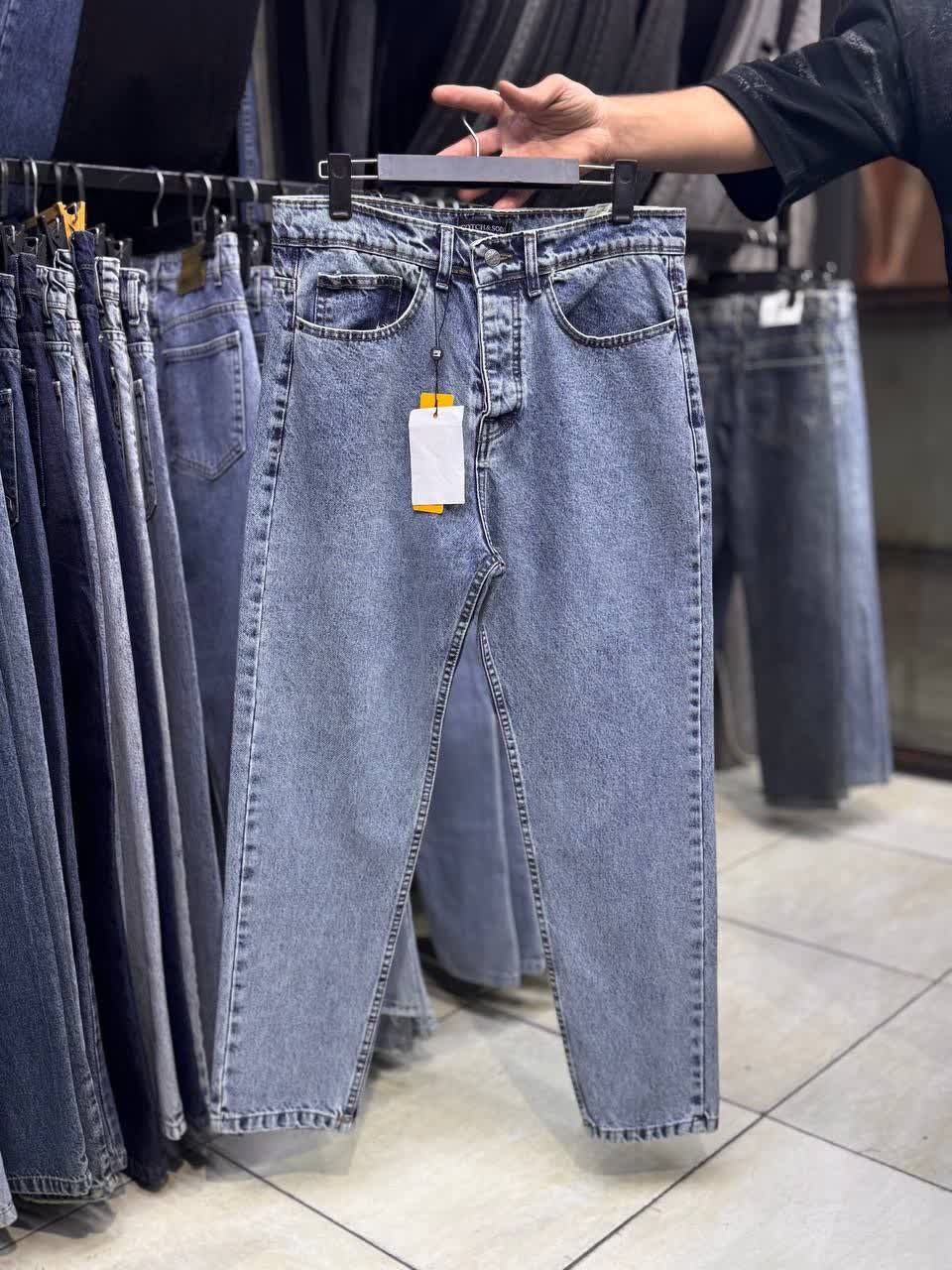 شلوار جین مام فیت پارچه کویر