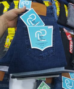 شلوار جین راسته پارچه پر شست