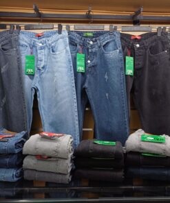 شلوار جین مام فیت پارچه کویر