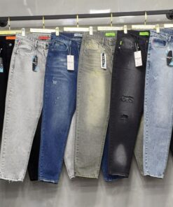 شلوار جین پارچه کویر مام فیت جنس درجه یک