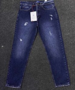 شلوار جین مام فیت سرمه ای با کیفیت عالی